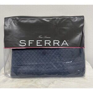 Sferra BARI 743 Full/Queen Blanket Cover Indigo 100% Egyptian Cotton